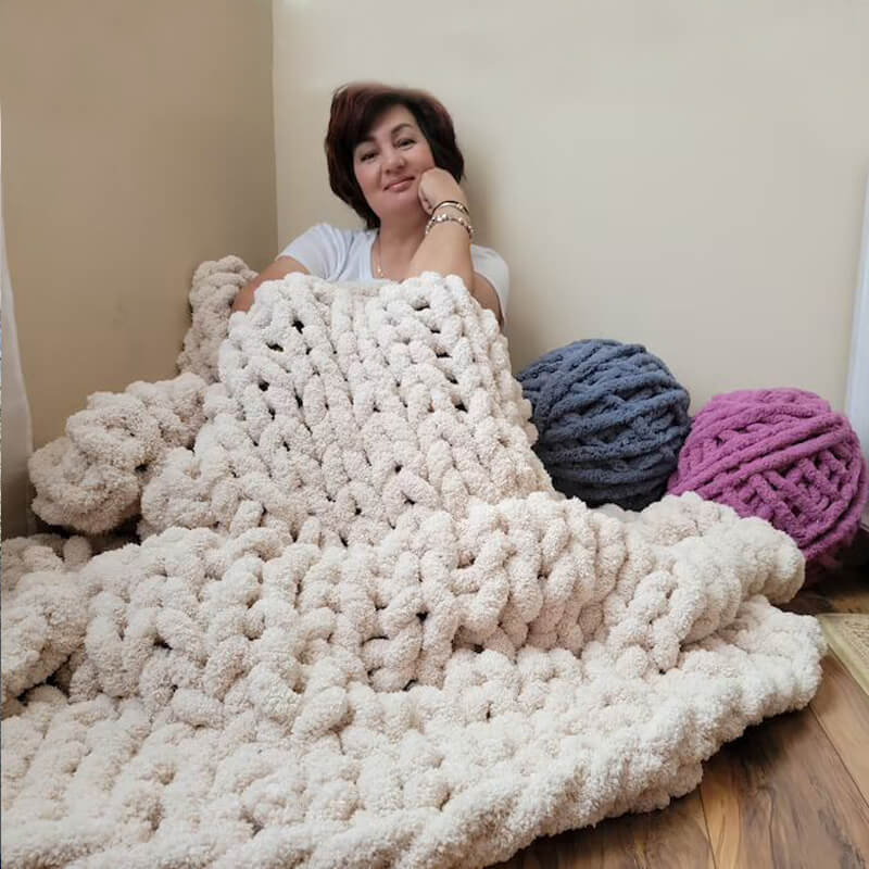 Christmas gift Chunky Knit Blanket - Metfine