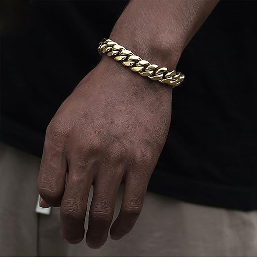 18K Gold Plated 12mm Miami Cuban Link Bracelet