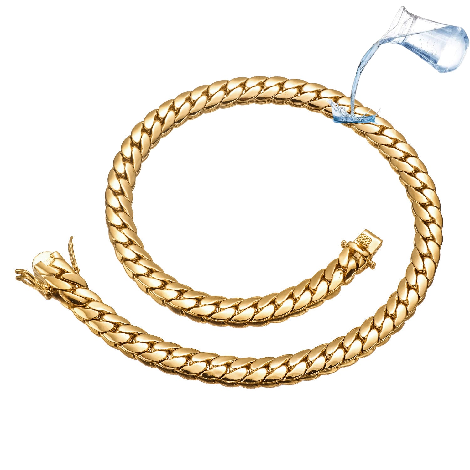 No Tarnish& Durable Hip Hop Mens Miami Cuban Chain Necklace ﻿