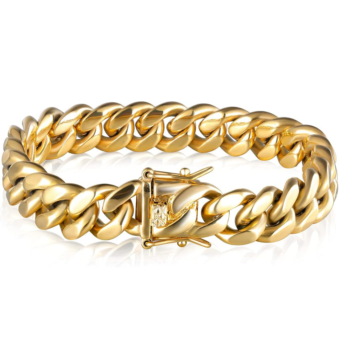 18K Gold Plated 12mm Miami Cuban Link Bracelet