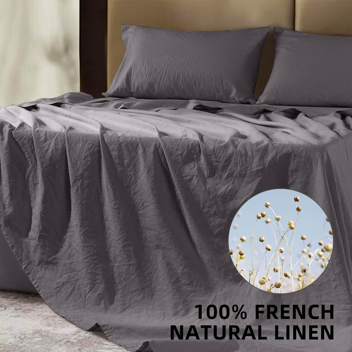French Pure Linen Sheets | Anti-Tear Line Bed Sheets