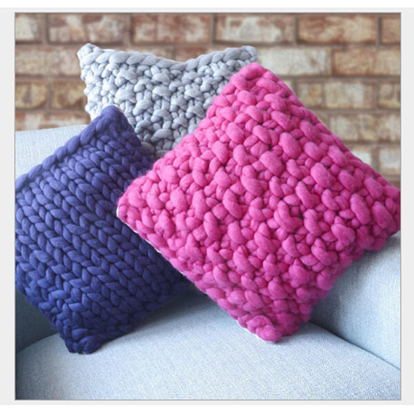 Handmade Chunky Knit pillows(16inchx16inch) - Metfine