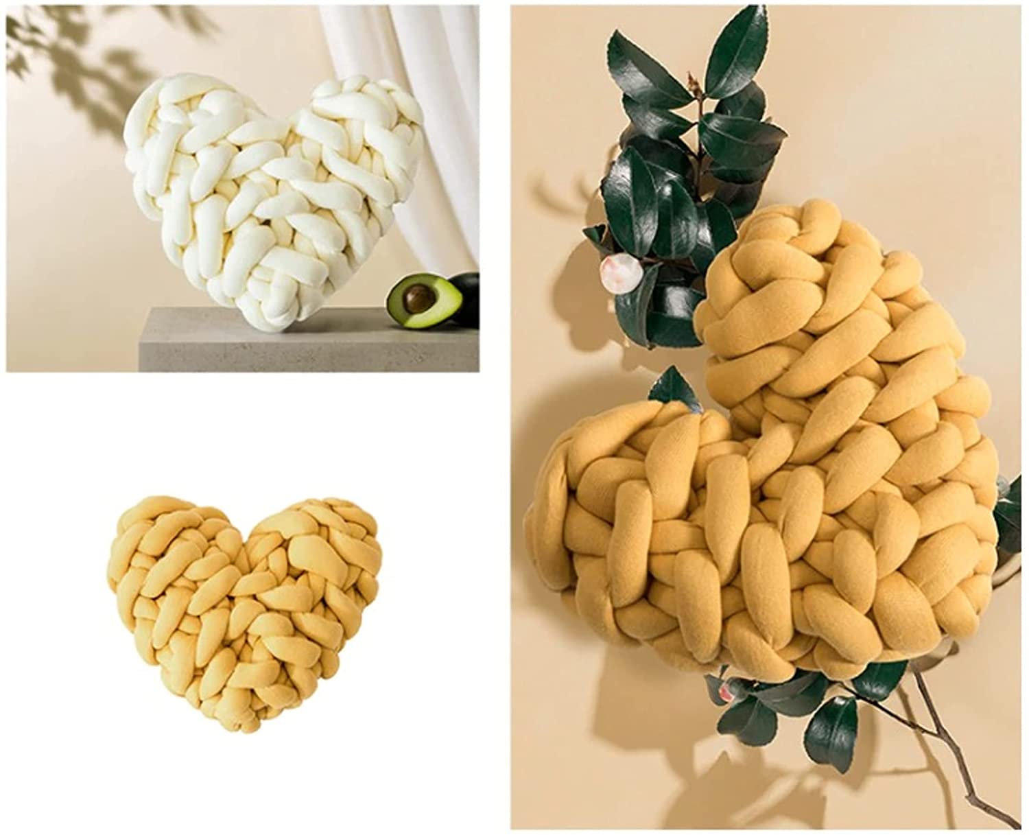 Chunky Knitted Heart Pillow - Metfine