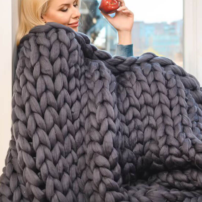Christmas gift Chunky Knit Blanket - Metfine