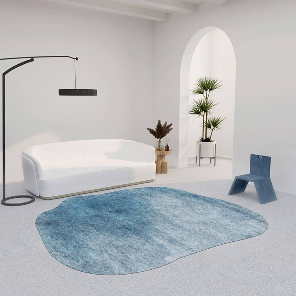 Living Room Abstract Art Irregular Area Rug - Metfine