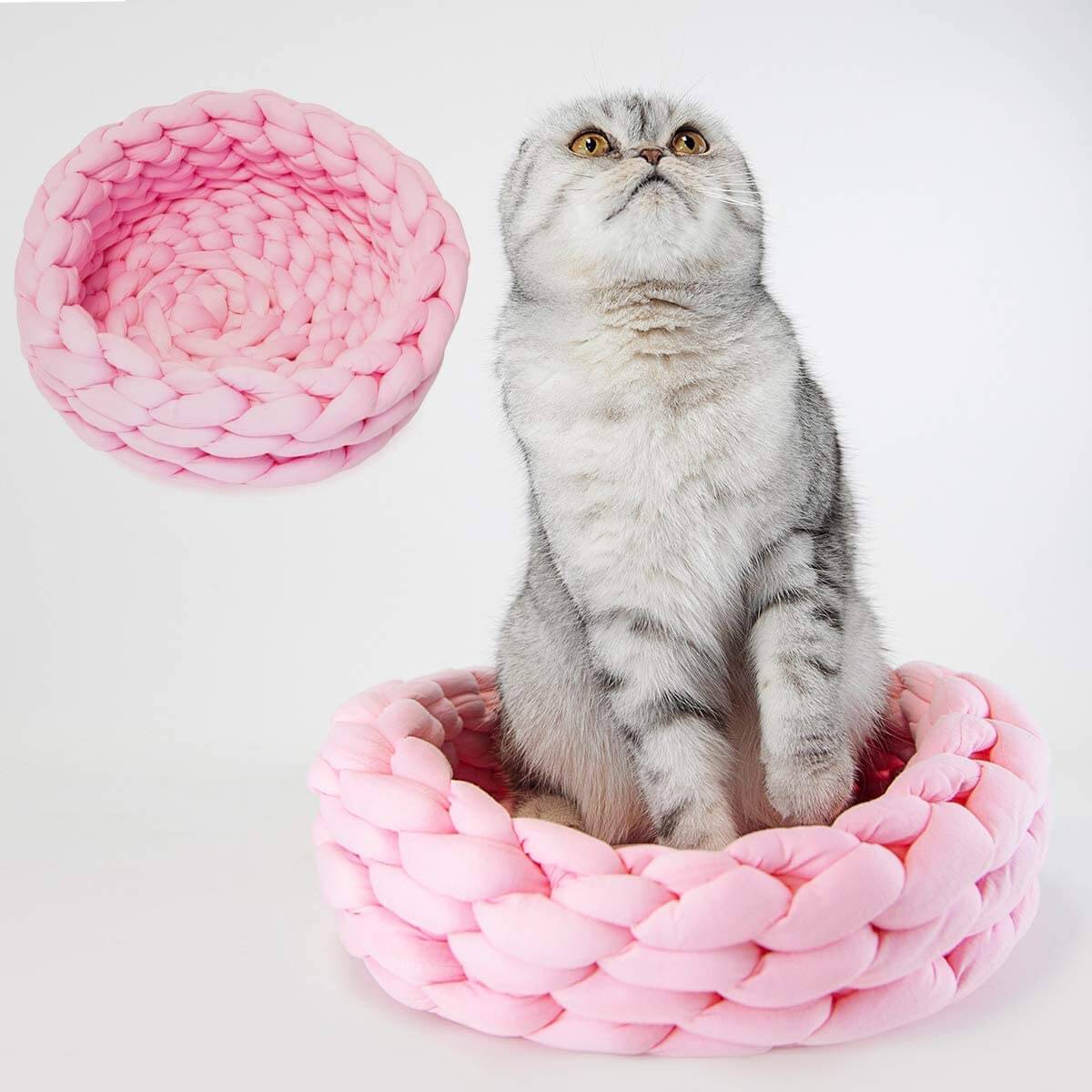 Chunky Knit Cat Bed | Pet Bed - Metfine
