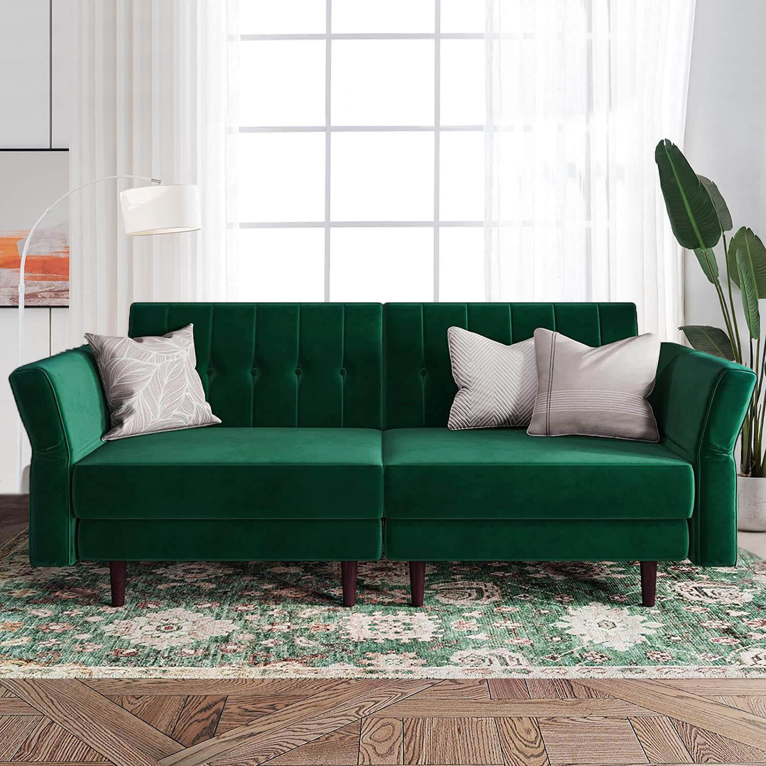 Velvet Fabric Sofa Couch | Sofa Bed | Sleeper Sofa