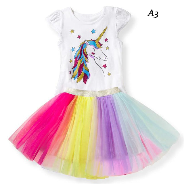 unicorn dress | unicorn party rainbow kids Dresses | girls princess dress - Metfine