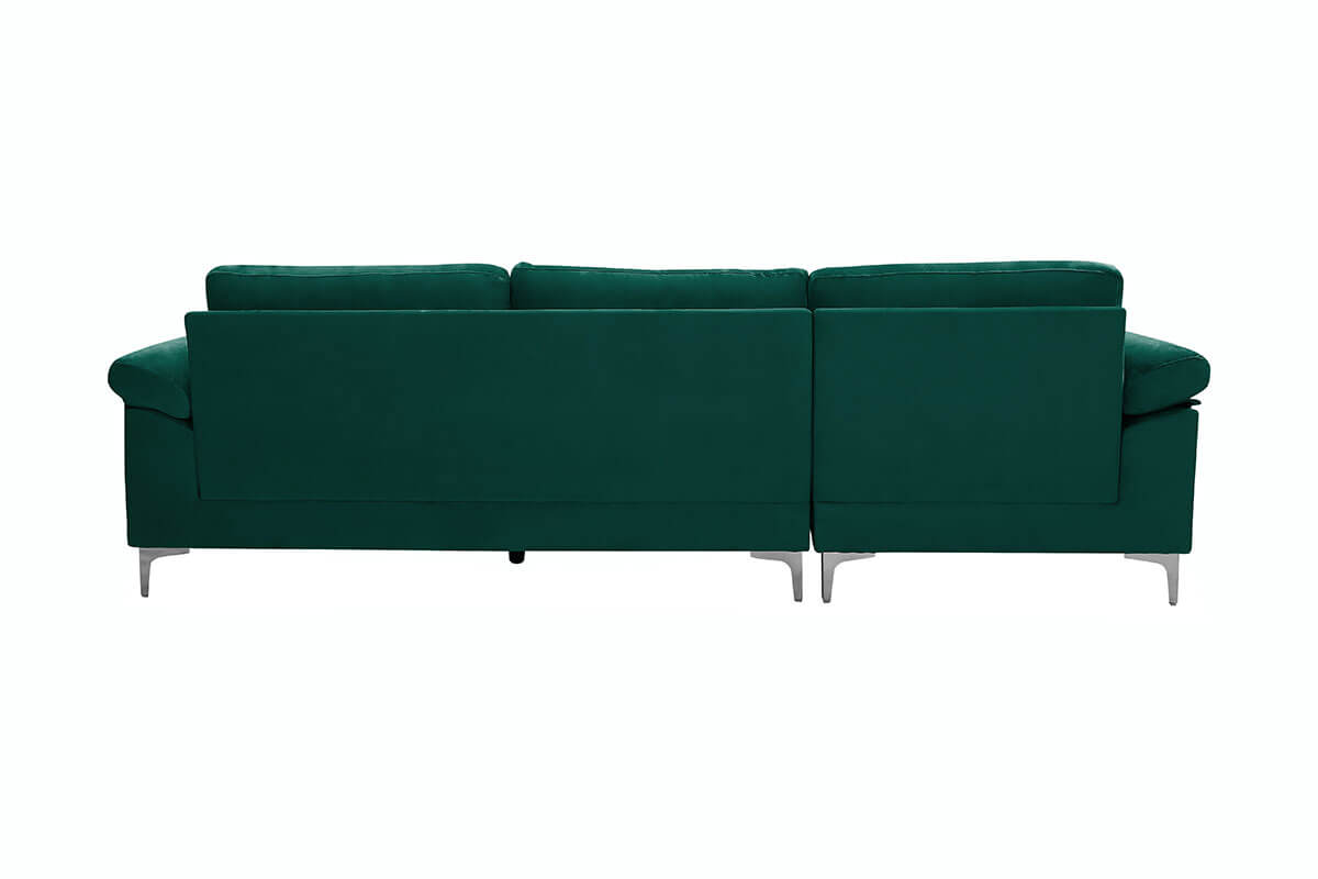Modern Velvet Sectional Sofa, L-Shape Corner Couch