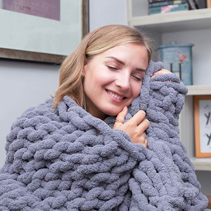 Metfine chunky knit blanket review sale