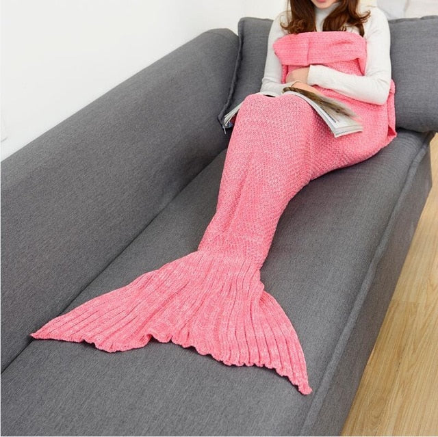 Mermaid Tail Blanket | Crochet Mermaid Knitted Blanket - Metfine