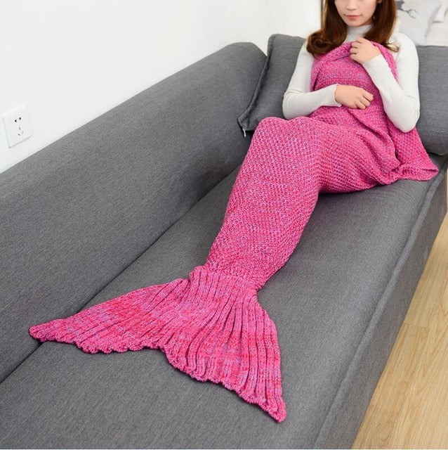 Mermaid Tail Blanket | Crochet Mermaid Knitted Blanket - Metfine