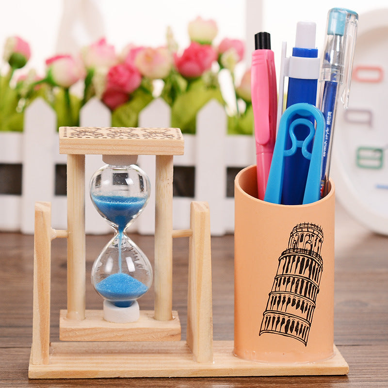 Student gifts rotating hourglass pen holder creative timer decoration - Metfine