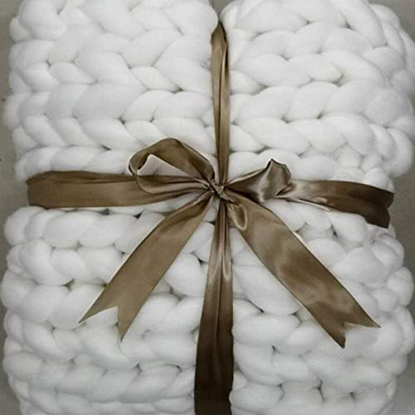 Chunky Knit Blanket - Christmas Present - Metfine